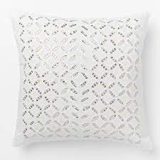 Buy 20x20 throw pillow covers online at aloriam pillows. Sequin Silver And White Cutwork Pillow Cover