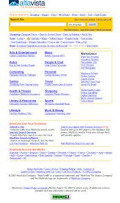 Altavista Website In 2001 Web Design Timeline Design Museum