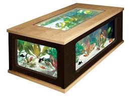 Akuarium Air Laut 23 Meja Ruang Tamu Desain Akuarium