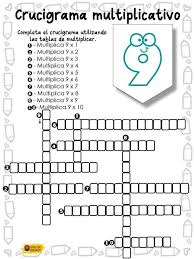 Crucigrama Multiplicativo 8 Ejercicios De Calculo Material Didactico Para Matematicas Actividades De Matematicas