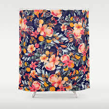 Rated 4.5 out of 5 stars. Navy Floral Shower Curtain By Lizzy Powers Design Society6