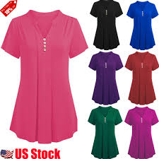 S 6xl Plus Size Women Short Sleeve V Neck Loose T Shirt Casual Tunic Tops Blouse