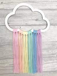Babygirls Bedroom Cloud Decor Dreamcatcher Hanger Mobile Nursery Pastel Rainbow Rainbownurs Girls Rainbow Bedroom Cloud Nursery Decor Pastel Nursery