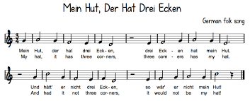 Mein Hut Der Hat Drei Ecken German Songs Songs Math Equation