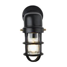 By filament design (3) 17 in. Vintage Industrial Cage Bulkhead Wall Light Sconce With Glass Black