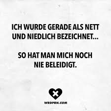 Ich Wurde Gerade Als Nett Und Niedlich Bezeichnet So Hat Man Mich Noch Nie Beleidigt Visual Statements Lustige Zitate Und Spruche Sarkastische Spruche Lustige Spruche