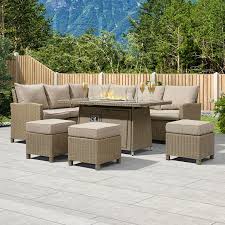 Left Firepit Corner Set Willow Garden Furniture