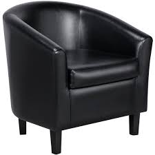 Afforadable accent chairs under $399. Topeakmart U Shaped Accent Chair Modern Faux Pvc Leather Club Chair Barrel Chair For Living Room Bedroom Reception Room Black Walmart Com Walmart Com