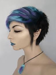 Short Blue And Purple Cute Short Dyed Hair Punk Hair Alternative Hair