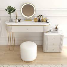 Modern Makeup Vanity Table With Side