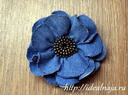 сумка из джинсов своими руками выкройки с пошаговым фото Cvetochek Iz Dzhinsovoj Tkani S Seredinkoj Iz Molnii Tkanevye Remesla Dzhinsovye Odeyala Dzhinsovye Podelki