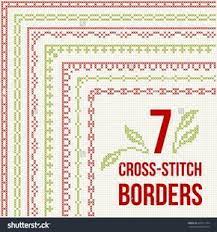 Set Of Cross Stitch Pattern For Thin Borders Geometric Frames For Cross Stitch Embroidery In Clas Cross Stitch Border Pattern Simple Cross Stitch Cross Stitch