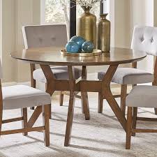Orsina silver extendable dining room set. Homelegance Edam Mid Century Modern Round Dining Table Value City Furniture Kitchen Tables