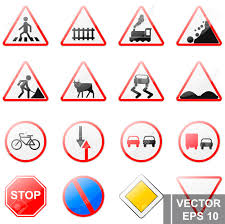 Standard road signs are manufactured in four size groups, in accordance with the requirements of standard bds 1517 and en 12899. Road Signs Traffic Rules Legend For Your Design Signboard Royalty Free Cliparts Vectors And Stock Illustration Image 127495280