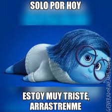Intensamente o inside out, es una película de pixar en la que se explica desde un punto de vista dinámico la importancia y función de las emociones en los seres humanos, más específicamente en el crecimiento y desarrollo de los niños. Memes De Tristeza Intensamente Galeria 452 Imagenes Graciosas