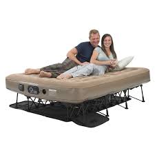 Amazon Com Insta Bed Ez Queen Raised Air Mattress With Neverflat Tan Camping Air Mattresses Sports Amp Outd Air Mattress Air Bed Air Mattress Camping