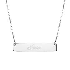 3.6 out of 5 stars. 14k White Gold Bar Nameplate Necklace Eve S Addiction