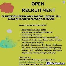 Badan usaha milik negara ( bumn ) beberapa bumn juga menyediakan lowongan untuk sarjana teknik contohnya di cipta karya ( perencanan ), waskita karya ( bangunan gedung ), hutama karya (jalan dan jembatan. Lowongan Kerja Fasilitator Pekarangan Pangan Lestari Dinas Ketahanan Pangan Bogor