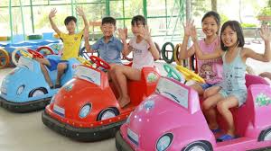 Indoor Playground For Kids With Play Electric Car Toy Wheels On The Bus