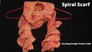 Knitting a scarf makes for the best type of present: Knitting Design Pattern Idea Ladies Spiral Scarf Knitting Pattern For Beginners Facebook