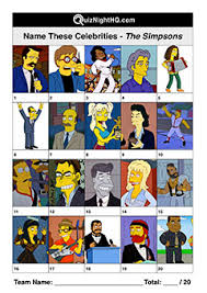 If you can ace this general knowledge quiz, you know more t. Animated Celebrities 003 The Simpsons Quiznighthq