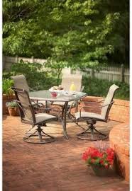 The set includes cushions, an accent table, and two patio chairs. Martha Stewart Swivel Patio Chairs Off 53