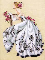 The stitch count is 271 by 246 and the original was stitched on 32 count smokey pearl belfast linen with 32 count twilight blue linen. Sabrina Cross Stitch Pattern By Mirabilia Designs