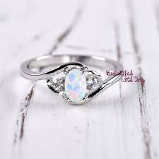 Womens Opal Ring Dainty Opal Bypass Wedding Ring Engagement Etsy Engagement Rings Opal Opal Wedding Rings White Opal Ring