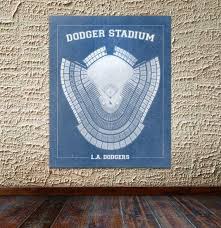 Print Of Vintage Los Angeles Dodger Stadium Seating Chart On