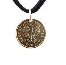 Polish Eagle Coin Necklace 2 Grosze Coin Pendant Leather Etsy Coin Necklace Coin Pendant Men S Necklace