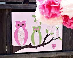 Owl Nursery Art Super Cute And Easy Baby Owls Owl Canvas Art Owl Baby Shower