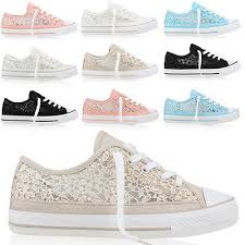 Neu Romantische Damen Sneakers Spitze Pastell Freizeit Schuhe 1890 012 Gr 36 41 Schuhe Damen Sneaker