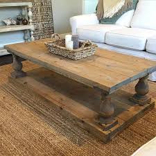 Rustic Baluster Wide Plank Rectangular Coffee Table Coffee Table Farmhouse Coffee Table Coffee Table Design