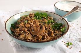 Roasted Buckwheat With Mushrooms Polish Kasha Recipe Dill Recipes Buckwheat Recipes Mushroom Side Dishes