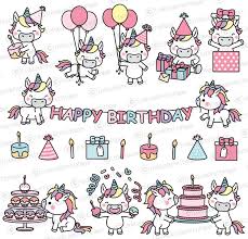 Premium Vektor Clipart Kawaii Geburtstag Einhorner Susse Etsy Raskraski Risunok Edinoroga Detenysh Edinoroga