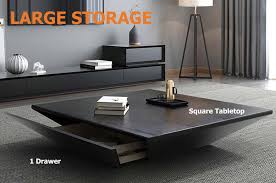 Find coffee tables & accent tables at wayfair. Modern Black Wood Coffee Table With Storage Square Drum Coffee Table With Drawer Coffee Tables Living Room Furniture Furniture