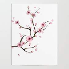 Buy Cherry Blossom Branch Poster By Mitalim Worldwide Shipping Available At Society6 Com Just One Of Cherry Blossom Painting Cherry Blossom Branch Branch Art