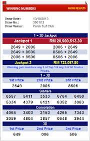 4d Check For Sports Toto Pan Malaysia 1 3d Damacai Magnum Singapore Toto 4d And 1 3d Result As Of 13th October 2013 Winning Numbers Toto Jackpot