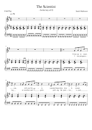 This is the free the scientist sheet music first page. The Scientist Sheet Music For Piano Vocals Piano Voice Musescore Com
