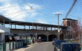 Looking Northeast Along B22nd Street At The Terminal Station On The Far Rockaway Subway Viaduct Far Rockaway Queens Ny Far Rockaway Rockaway Beach Rockaway