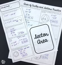 Area Of Circles And Sectors Foldable High School Math Teaching Geometry High School Math Lesson Plans
