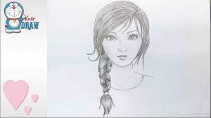 How To Draw A Girl Face With Pencil For Beginners Youtube Girl Drawing Images Easy Portrait Drawing Drawings