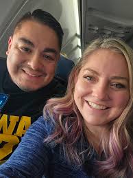 On our way from Iowa 🖤💛🖤💛 for our first trip!! 🥂