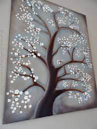 Black And White Cherry Blossom Wall Art White Cherry Blossom Tree Painting Crafts By Amanda Tree Painting Tree Art Painting Crafts