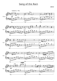 Song Of The Rain Piano Sheet Music Sheet Music Songs