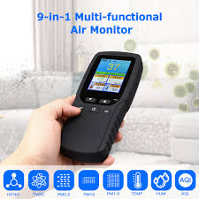 The monitor will then provide feedback on those current levels. Real Time Air Tester With Lcd Screen Hcho Air Quality Monitor Temperature And Humidity Aqi Test Pm2 5 Pm1 0 Pm10 Tvoc Seesii Multifunctional Indoor Pollution Detector Meter For Formaldehyde Industrial Scientific Airflow