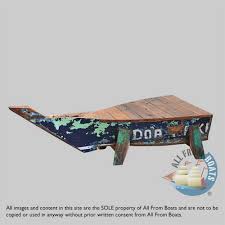 Java Boat Coffee Table With Wooden Top