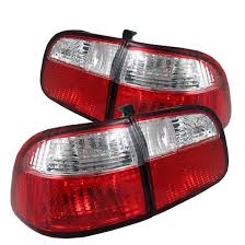 Honda Civic 1999 2000 4dr Red Clear Euro Style Tail Lights Honda Civic Accessories Civic Accessories Honda Civic