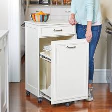 Improvements Mobile Trash Hideaway Cabinet White 735 Ils Liked On Polyvore Featuring Home Furn White Storage Cabinets Beautiful Kitchen Cabinets Cabinet