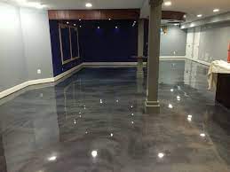 Would You Like Your Basement Floor To Look Like This Come To Exeter Paint We Will Show Yo Metallic Epoxy Floor Concrete Basement Floors Epoxy Floor Basement